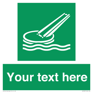 SA7287: Custom sign safe condition Marine evacuation slide