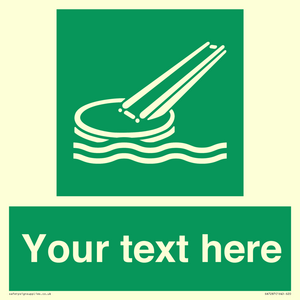 SA7287: Custom sign safe condition Marine evacuation slide