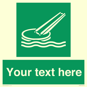 SA7287: Custom sign safe condition Marine evacuation slide