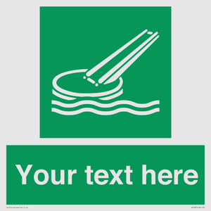 SA7287: Custom sign safe condition Marine evacuation slide