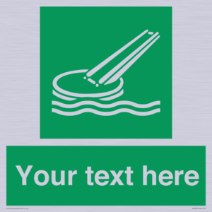SA7287: Custom sign safe condition Marine evacuation slide