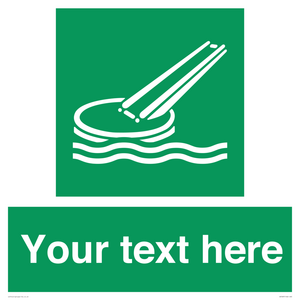 SA7287: Custom sign safe condition Marine evacuation slide