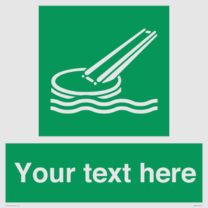 SA7287: Custom sign safe condition Marine evacuation slide