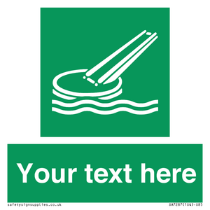 SA7287: Custom sign safe condition Marine evacuation slide