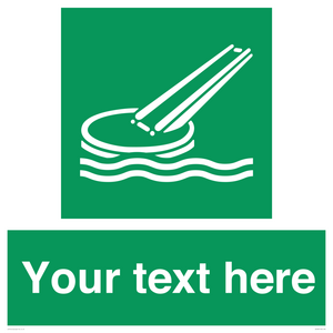 SA7287: Custom sign safe condition Marine evacuation slide