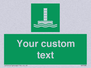 SA7288: Custom sign safe condition Evacuation chute