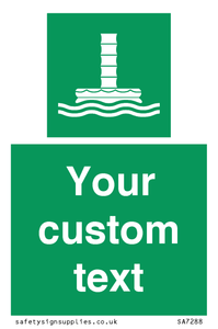 SA7288: Custom sign safe condition Evacuation chute