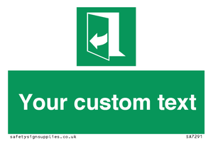 SA7291: Custom sign safe condition door opens pulling right hand side