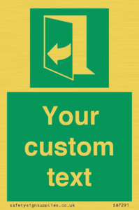 SA7291: Custom sign safe condition door opens pulling right hand side