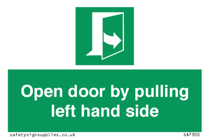SA7300: Open door by pulling left hand side