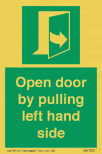 SA7300: Open door by pulling left hand side