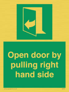 SA7301: Open door by pulling right hand side