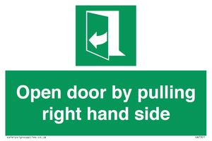 SA7301: Open door by pulling right hand side