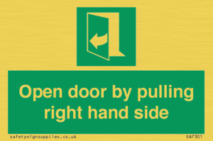 SA7301: Open door by pulling right hand side