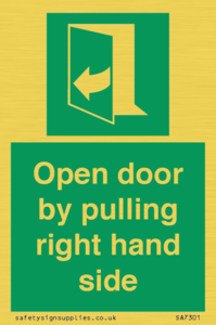 SA7301: Open door by pulling right hand side