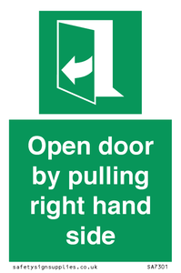 SA7301: Open door by pulling right hand side