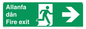 SB1012: Welsh English Bilingual Allanfa dân / Fire exit Right Arrow Sign