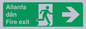 SB1012: Welsh English Bilingual Allanfa dân / Fire exit Right Arrow Sign