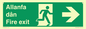SB1012: Welsh English Bilingual Allanfa dân / Fire exit Right Arrow Sign