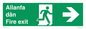 SB1012: Welsh English Bilingual Allanfa dân / Fire exit Right Arrow Sign