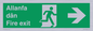 SB1012: Welsh English Bilingual Allanfa dân / Fire exit Right Arrow Sign
