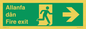 SB1012: Welsh English Bilingual Allanfa dân / Fire exit Right Arrow Sign
