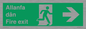 SB1012: Welsh English Bilingual Allanfa dân / Fire exit Right Arrow Sign
