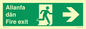 SB1012: Welsh English Bilingual Allanfa dân / Fire exit Right Arrow Sign