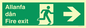 SB1012: Welsh English Bilingual Allanfa dân / Fire exit Right Arrow Sign