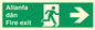 SB1012: Welsh English Bilingual Allanfa dân / Fire exit Right Arrow Sign