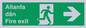 SB1012: Welsh English Bilingual Allanfa dân / Fire exit Right Arrow Sign