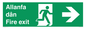 SB1012: Welsh English Bilingual Allanfa dân / Fire exit Right Arrow Sign