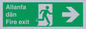 SB1012: Welsh English Bilingual Allanfa dân / Fire exit Right Arrow Sign
