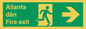 SB1012: Welsh English Bilingual Allanfa dân / Fire exit Right Arrow Sign
