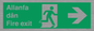 SB1012: Welsh English Bilingual Allanfa dân / Fire exit Right Arrow Sign