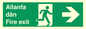 SB1012: Welsh English Bilingual Allanfa dân / Fire exit Right Arrow Sign