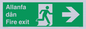 SB1012: Welsh English Bilingual Allanfa dân / Fire exit Right Arrow Sign
