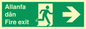 SB1012: Welsh English Bilingual Allanfa dân / Fire exit Right Arrow Sign