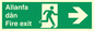 SB1012: Welsh English Bilingual Allanfa dân / Fire exit Right Arrow Sign