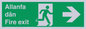 SB1012: Welsh English Bilingual Allanfa dân / Fire exit Right Arrow Sign