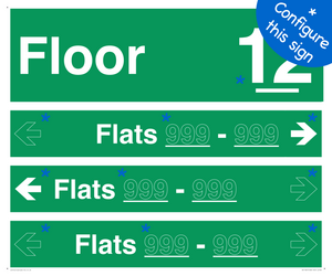 SB11827: Floor ID sign with THREE Flat Directional Section