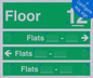 SB11827: Floor ID sign with THREE Flat Directional Section