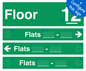 SB11827: Floor ID sign with THREE Flat Directional Section