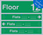 SB11827: Floor ID sign with THREE Flat Directional Section