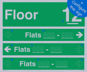 SB11827: Floor ID sign with THREE Flat Directional Section