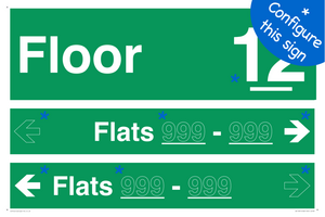 SB11831: Floor ID sign with Two Flat Directional Section
