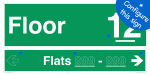 SB11833: Floor ID sign with One Flat Directional Section