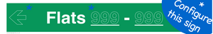 SB12715: One Flat Directional Section Green background transparent text