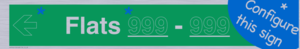 SB12715: One Flat Directional Section Green background transparent text