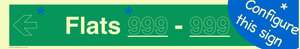SB12715: One Flat Directional Section Green background transparent text